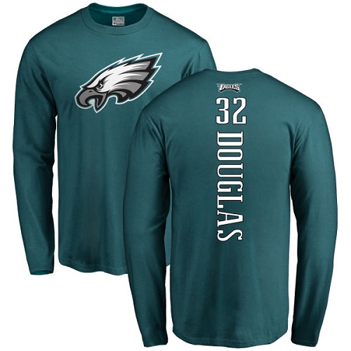 Men Philadelphia Eagles #32 Rasul Douglas Green Backer Long Sleeve NFL T Shirt